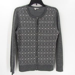 Halogen Argyle Front Button Front Cardigan L